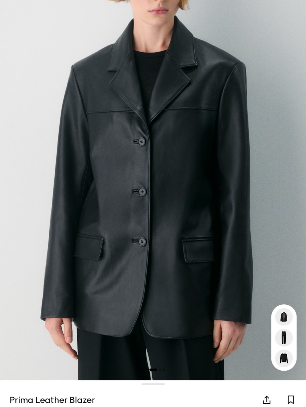 Aritzia Black Nappa Leather Blazer Jacket